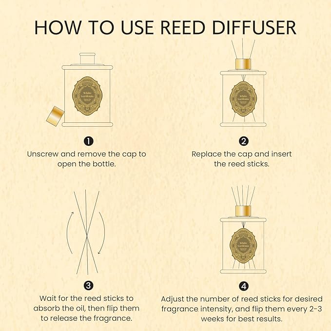 M&SENSE 8.4 oz Large Reed Diffuser for Home | Vanilla Sandalwood Scent Home Oil Diffuser with Sticks | Bedroom Bathroom Living Room Decor