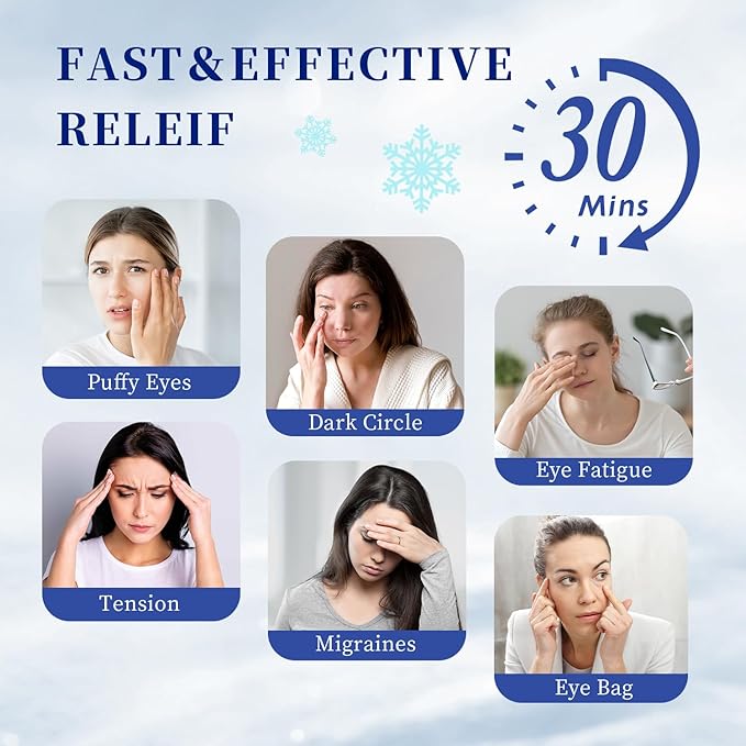 Cooling Eye Mask for Puffy Eyes, Gel Eye Mask, Cold Compress for Puffiness, Migraines, Headache, Dark Circles, Reusable, Flexible, Cooling Sleep Mask Long-Lasting Comfort for Men Women