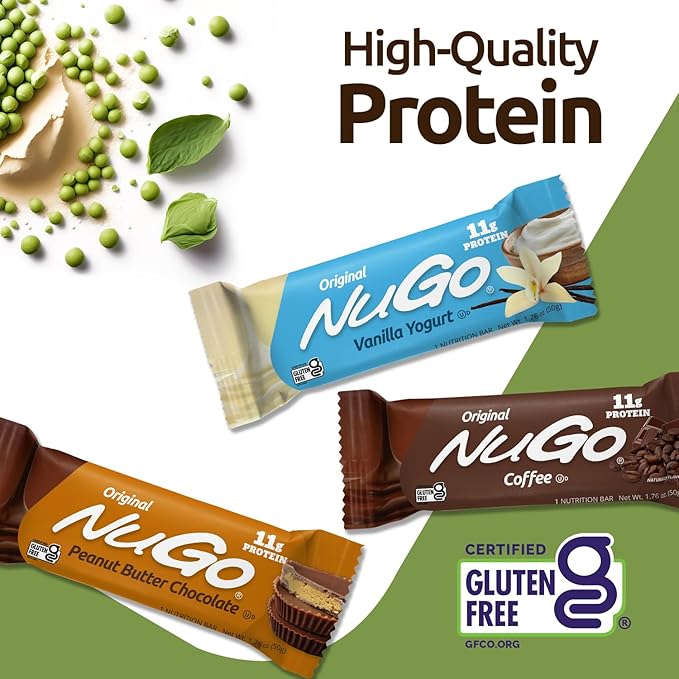 NuGo Original Variety, Vanilla Yogurt 15 bars & NEW! Churro 15 bars, 11g Protein, Gluten Free, 30 Count