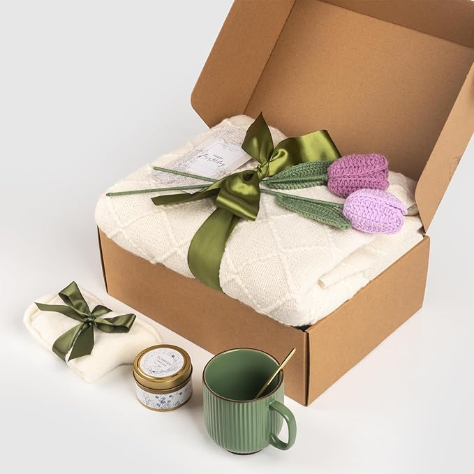 Anforsun Birthday Gifts for Women, Self Care Gifts Get Well Soon Gifts Package, Relaxing Care Package, Happy Birthday Gift Basket for Women, Her, Mom, Sister, Best Friend, Wife, Girlfriend, Coworker