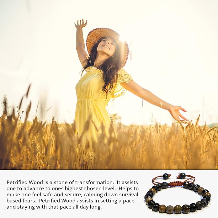 Energy Protection Crystal Handmade Adjustable Bead Bracelet Perfect for Men, Women’s Gift - Gemstone Healing Stretch Bracelet Pulsera Para Hombre Mujer Stocking Stuffer