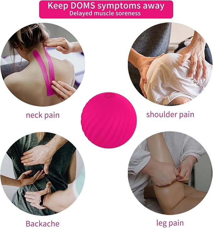 Handheld Portable Massage Electric Vibrating Waterproof Balls for Myofascial Release, Trigger Point Therapy, Muscle Knots, and Yoga Therapy, Pain Relief & Muscle Recovery. (Rose Red)