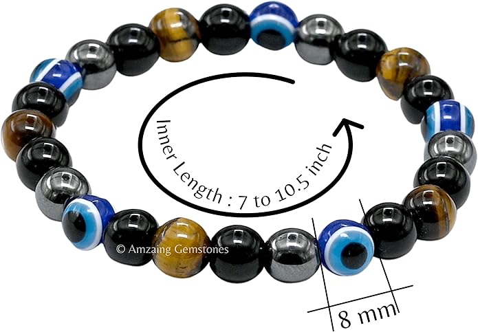 Natural Healing Crystal Bracelet for Women - Mens Bracelet Energy Balancing Gemstones Set - Adjustable Stone Bead Bracelet for Men and Women - Chakra Crystal Therapy Accessory, Meditation