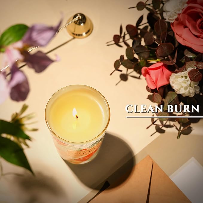 HomeLights Soy Wax Candles for Home Scented, 1-Wick Candles in Fall Wreath Scented, Rustic Modern Aromatherapy Candles Gift for Parties, Relaxing, 6.7oz