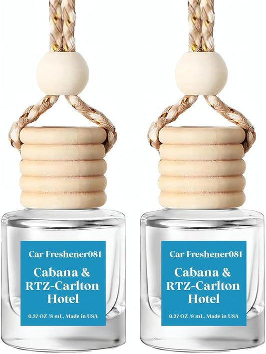 Car Air Freshener Hanging, Cabana Hotel scent,Essential Oil Diffuser for Car, Long Lasting Car Air Freshener, Made in USA