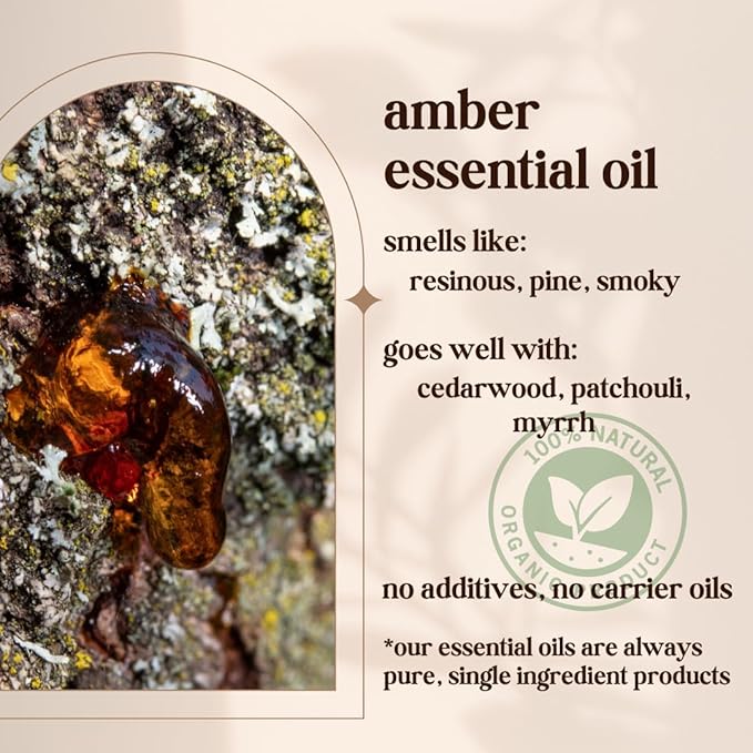Avivni Amber Essential Oil - 100% Pure & Natural, Undiluted for Aromatherapy, Skin, Hair, Diffuser (0.33oz - 10ml)…