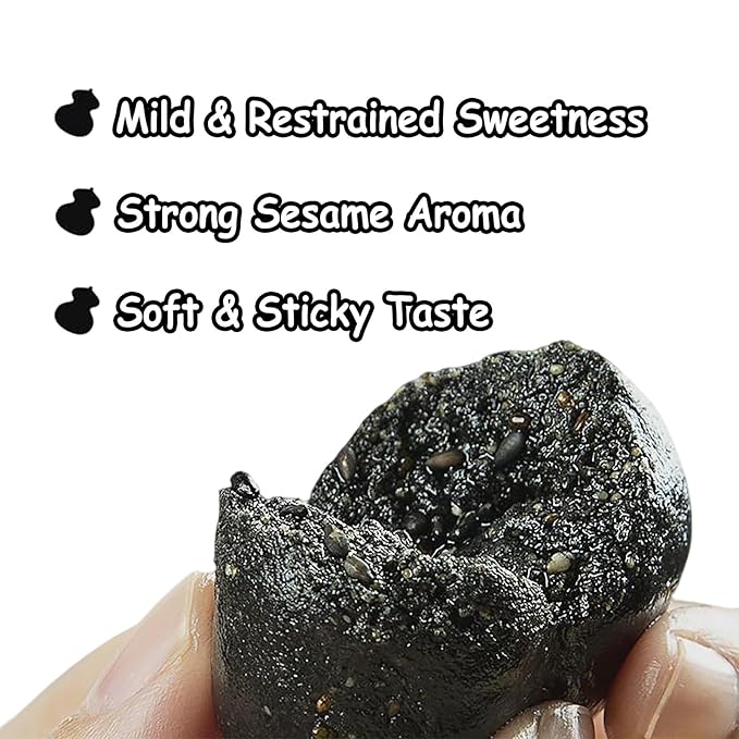 KachiKachi Black Sesame Balls - Natural Sesame Snack | No Sugar Added | Include 7 Kinds of Grains, Ideal for Breakfast, Party, Hiking - 4.45oz 126g, 黑芝麻丸