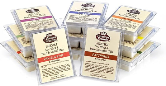 Fabulous Frannie Samlpler Set 100% Soy Wax Meltie Tart Melt Melts Made with 100% Pure Essential Oil Soy Wax 2.5oz (Pack of 11)