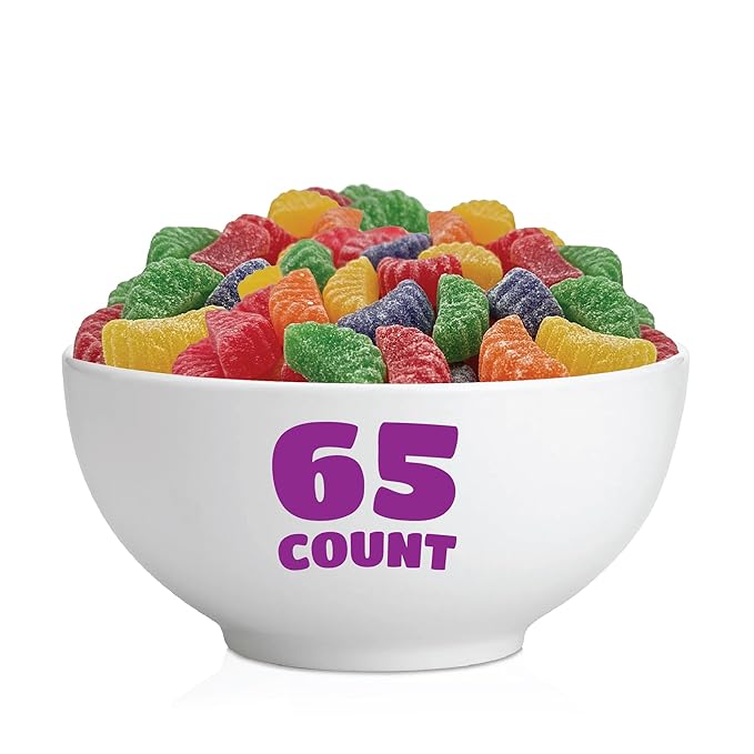 Fruit Slices - 2 Pound Bulk Pack (About 65 Count) - Jelly Candy - Assorted Flavors - Unwrapped Sugar-Dusted Sweets