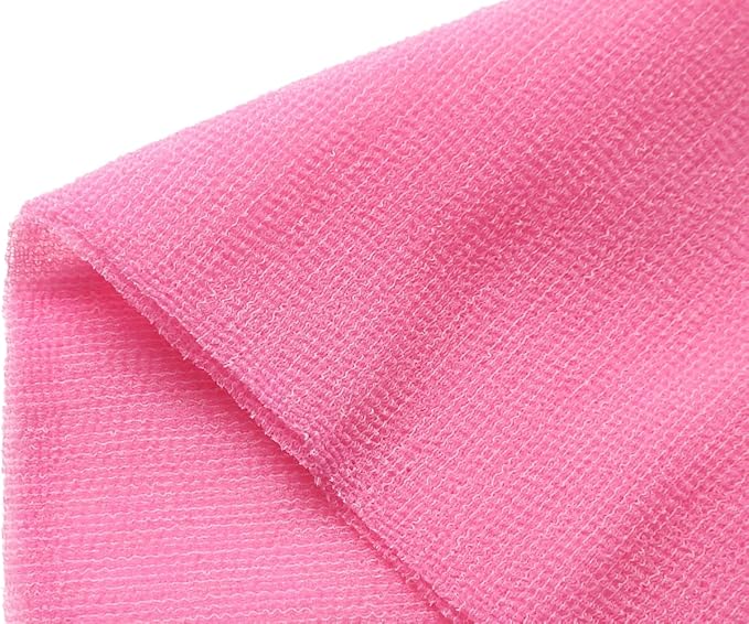Extra Rough, Exfoliating Washcloth [Made in Japan] Exfoliating Towel Special Texture Makes Fluffy Foam Lather, Back Scrubber, Dead Skin Cell Remover [Loofah for Women and Men] (Pink)