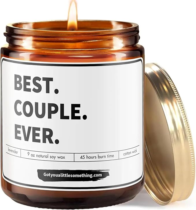 Gifts for Couples - Best Couple Ever Scented Candle for Couple Anniversary, Wedding Engagement, Newly Engaged - Present Boyfriend, Girlfriend, Husband, Wife, Fiance - Candle for Him and her