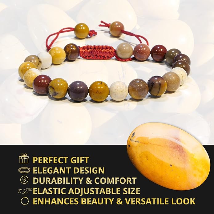 Energy Protection Crystal Handmade Adjustable Bead Bracelet Perfect for Men, Women’s Gift - Gemstone Healing Stretch Bracelet Pulsera Para Hombre Mujer Stocking Stuffer