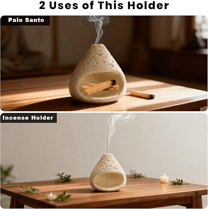 Incense Burner Holder, Palo Santo Holder for Meditation, Yoga and Home Décor, Cone Burner Inspirational Home Decoration Gifts