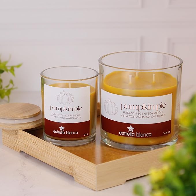 7oz Pumpkin Pie Fall Scented Candles for Home, Cozy Autumn Fall Aromatheraphy Candles Gifts Set for Women & Men, Holiday, Thanksgiving, Christmas