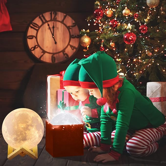 GDPETS Moon Lamp, 16 Colors Moon Night Light with Stand & Remote &Touch Control and USB Rechargeable Decorative Light Up Moon Lamp for Baby Kids Lover Birthday Party Gifts(4.8 inch)