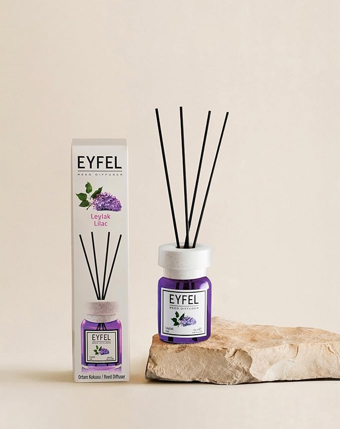 EYFEL Reed Diffusers for Home – Lilac Reed Diffuser Set 4.05 fl oz Oil Diffuser Sticks, Bathroom Diffuser, Home Fragrances, Scented Sticks, Home Décor