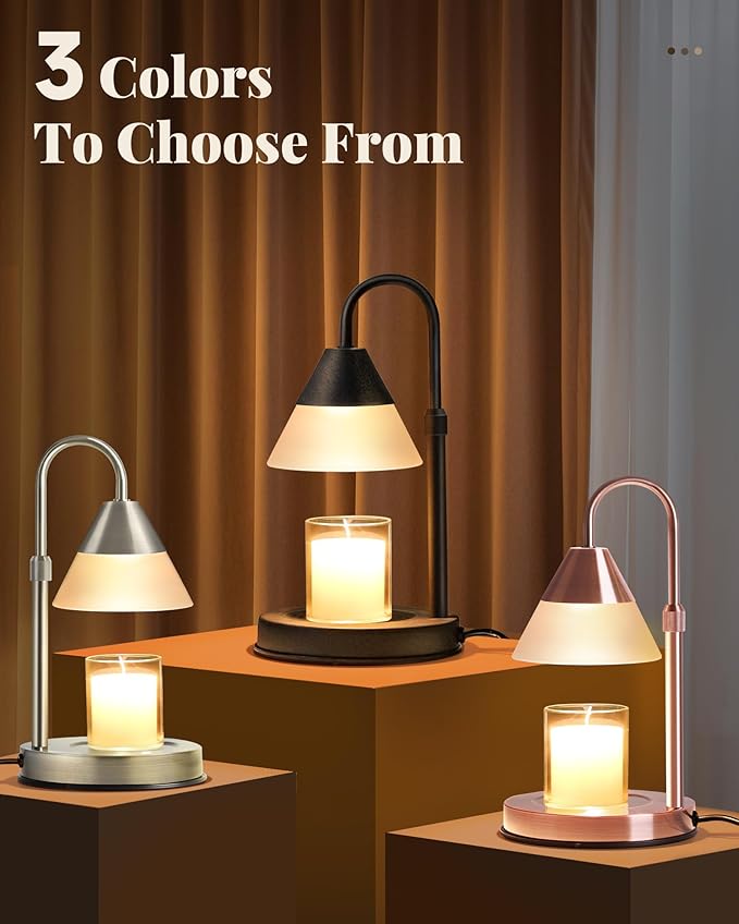 Dimmable Candle Warmer Lamp with Timer Adjustable Height, Mothers Day Birthday Gifts for Mom Women, Candle Lamp Warmer House Warming Gift New Home Decor for Bedroom Living Room Office, Bronze