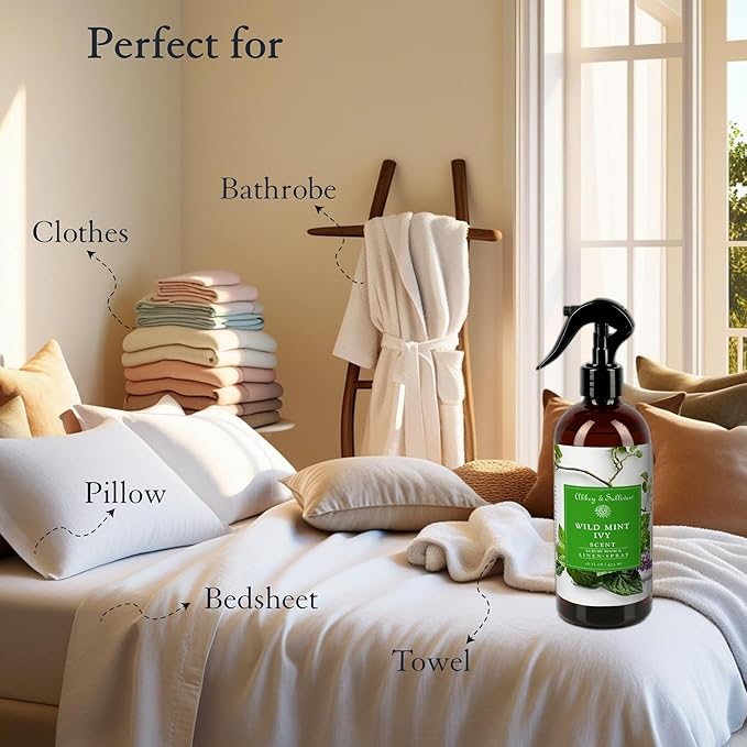 Abbey & Sullivan Linen Spray, Wild Mint Ivy, 16 oz.