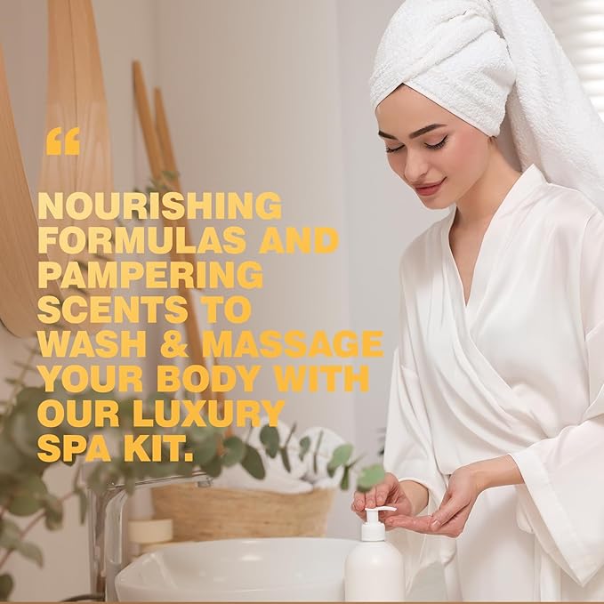 Bath & Body Gift Set, 19pcs Vanilla & Honey Almond Scents Bath Gift Baskets Home Spa Gift, Bath Spa Kit For Women and Men Luxury Home Spa Bath Gift Basket, Skin Care Gift Set, Spa Gifts, Pamper Gifts