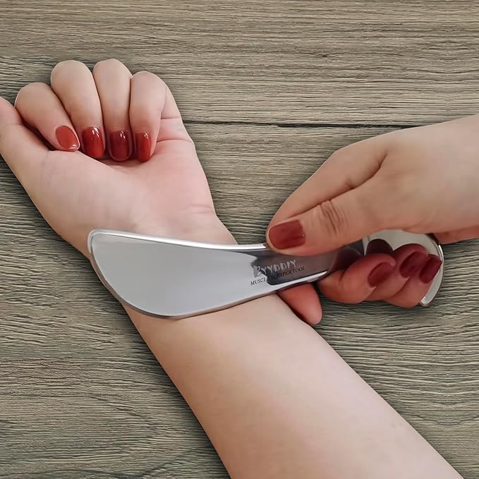 BYYDDIY Stainless Steel Gua Sha Muscle Scraper Scraping Massage Tool Kit,IASTM Tools, Great Soft Tissue Physical Therapy Used for Back, Legs, Arms,Neck (L-SD2B)