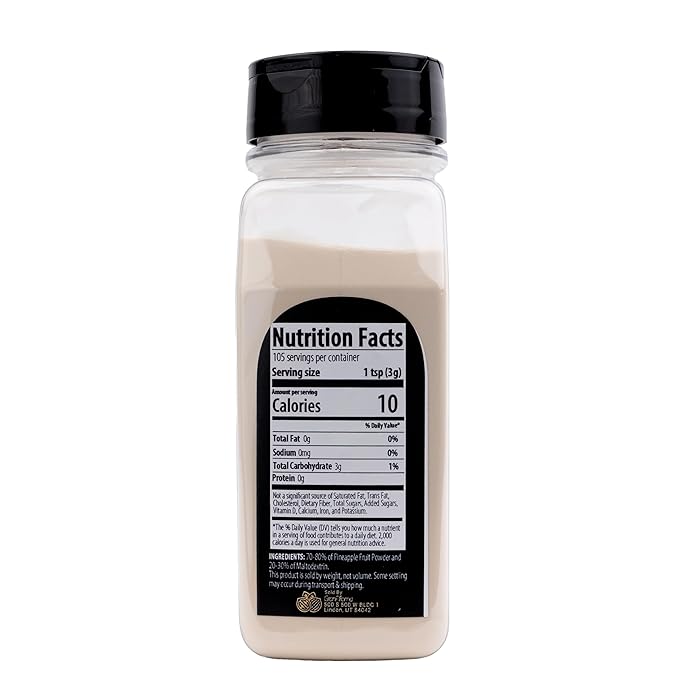 GranAroma Pineapple Fruit Powder, Sweet & Tangy Tropical Flavor, Perfect for Smoothies, Baking, Drinks, and Healthy Snacks (11.2 Ounce)