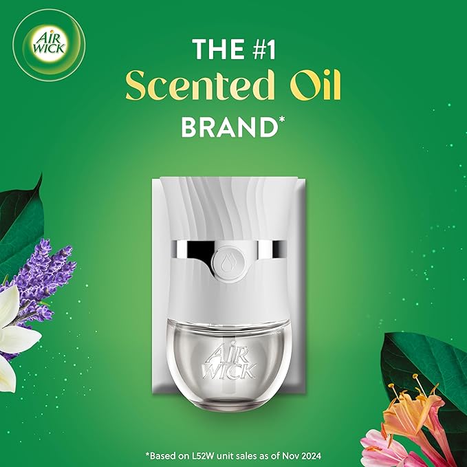 Air Wick Plug in Scented Oil Refill, 10ct, Lavender & Chamomile, Air Freshener, Essential Oils, Eco Friendly