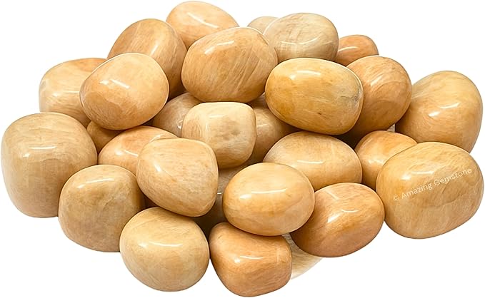 Amazing Gemstone Cream Moonstone Crystals and Healing Stones Tumbled - 1 oz Cream Moonstone Stone,Natural Healing Stones for Energy Balance,Stress Relief - Premium Polished Gems Rocks for Meditation
