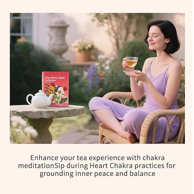 Hawthorn Apple DigestionTea Bags for Balance Stress Relief,Detox Cleanse Tea, Leafberry Herbal Tea Bag Sampler Barley malt Peeled lotus seeds Dried apples, Red dates Healthy Tea Gift Box 10 Bags