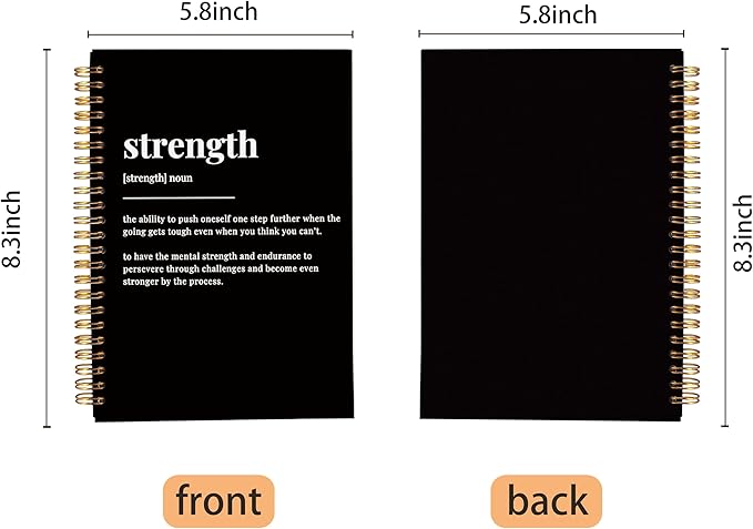 Inspirational Spiral Notebook,Inspirational Journal,Inspirational Journal for Women Men Writing,Grit Spiral Notebook 8.3×5.5 Inch