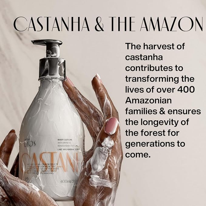 Natura - Brazil Nut Renourishing Body Lotion - Anti-Dryness - Deep Skin Hydration Moisturizer - Vegan Skin Care - Brazilian Beauty Secrets - Self Care & Body Care - 13.5 fl oz (400ml)