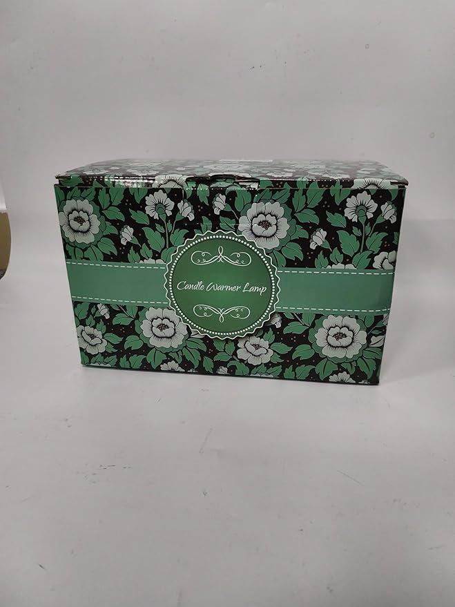 Candle Warmer Lamp with Timer,Electric Candle Warmer,Glass Base with Anti Slip Pads,Dimmable,Adjustable Height,Wax Warmer Lamp,Glass Lampshade,Vintage Home Decor (Flower)