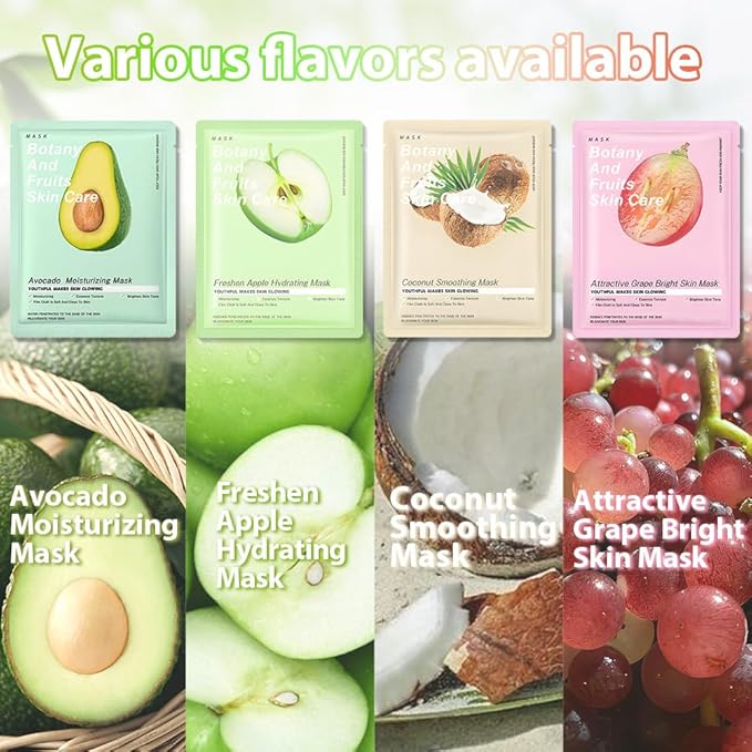 Kaely 12 Pack Variety Face Masks for Kids, Kids Face Mask Spa Day Kit Supplies, Spa Party Favors for Teens Girls Women, Sheet Facial Mask Skincare Gifts Set, Hydrating Nourish for All Skin Types, 01