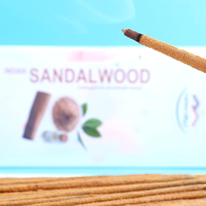 Indian Sandalwood Incense Sticks - Artisan Luxury Masala Incense - Divine Scent for Home, Meditation & Aromatherapy - Natural, Sustainably Resourced - Handcrafted 30 Sticks