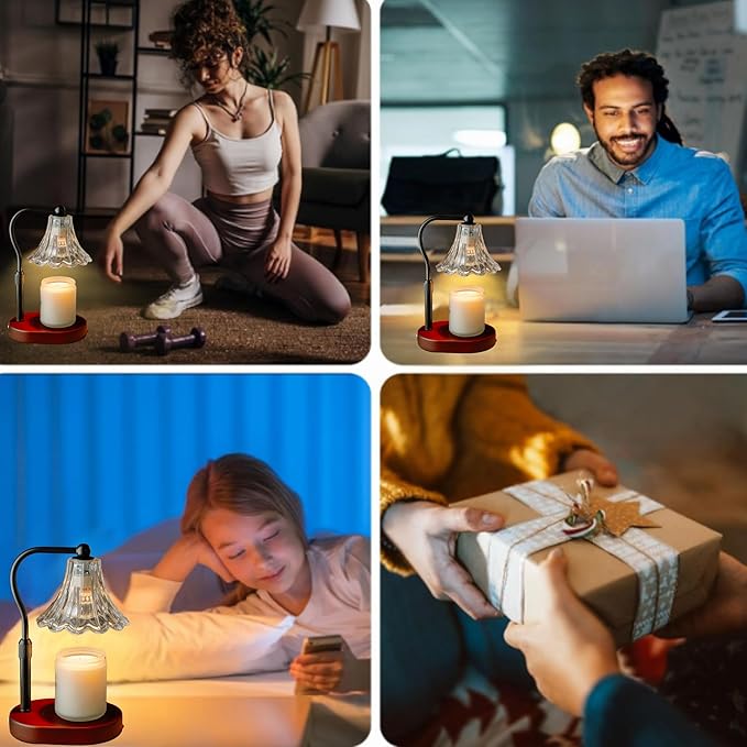 Candle Warmer Lamp with Timer Dimmer, Adjustable Height, Vintage Candle Melter, Modern Home Decor Gift, Birthday Gifts for Women Mom,House Warming Gifts Home Decor, Scented Wax Jar Candles