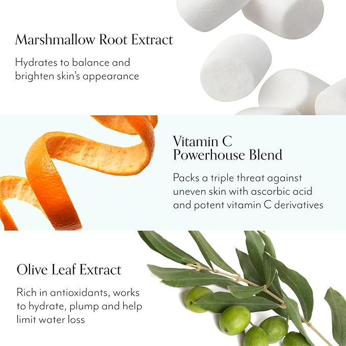 Bliss Mighty Marshmallow + Vitamin C Whipped Mask - Brighten & Hydrate Skin with Marshmallow Root, Vitamin C Powerhouse Blend, Zinc PCA and Olive Leaf Extract - 1.7 Oz