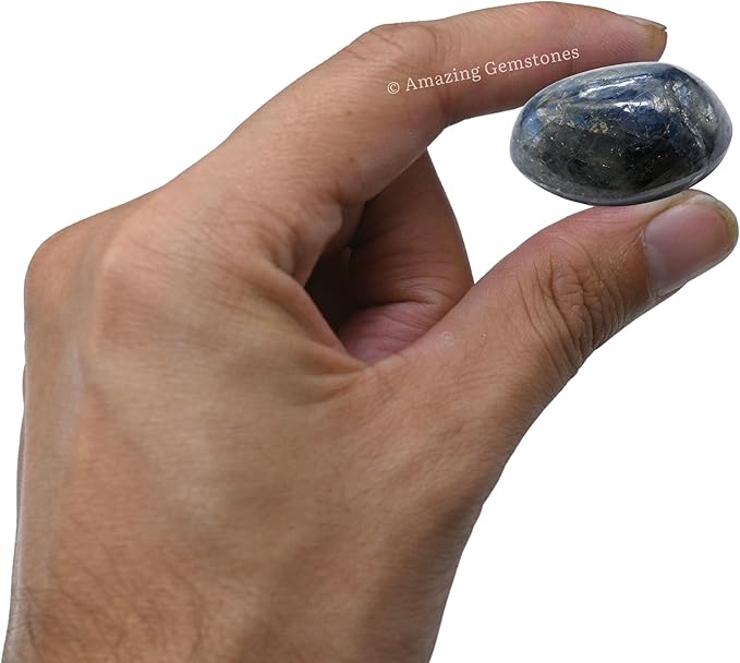 Amazing Gemstone Blue Sapphire Crystals and Healing Stones Tumbled - 1 oz Blue Sapphire Stone, Natural Healing Stones for Energy Balance, Stress Relief - Premium Polished Gems Rocks for Meditation