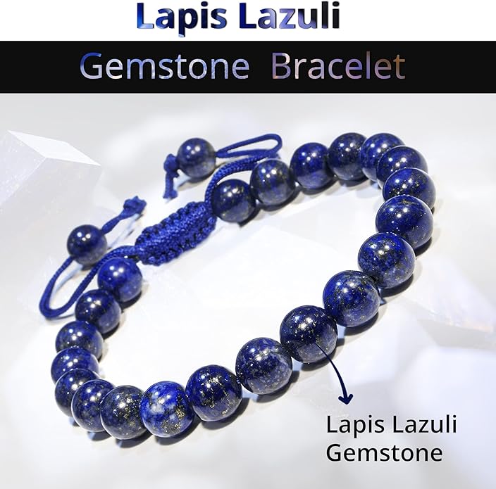 Energy Protection Crystal Handmade Adjustable Bead Bracelet Perfect for Men, Women’s Gift - Gemstone Healing Stretch Bracelet Pulsera Para Hombre Mujer Stocking Stuffer