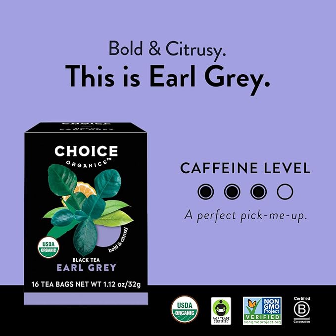 Choice Organic Teas Black Tea Variety Pack Sampler - Includes English Breakfast, Earl Grey, and Cocoa Mint Puerh Teas - Fair Trade - Compostable - 48 Organic Black Tea Bags (Pack of 3)