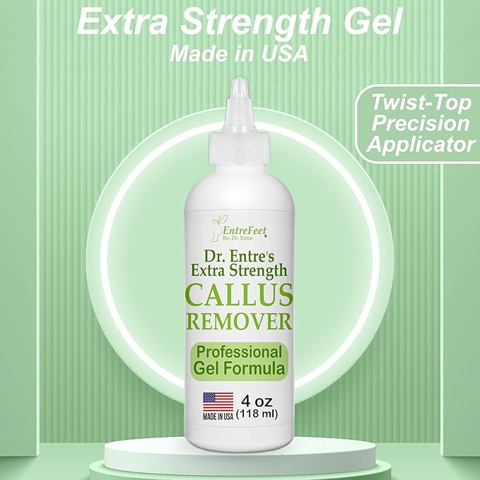 Dr. Entre's Callus Remover Gel & Foot File: Extra Strength Callus Remover for Feet, Foot Callus Remover Care, Pedicure Tools Supplies, Spa Kit, Dead Skin Scrubber, 4 oz