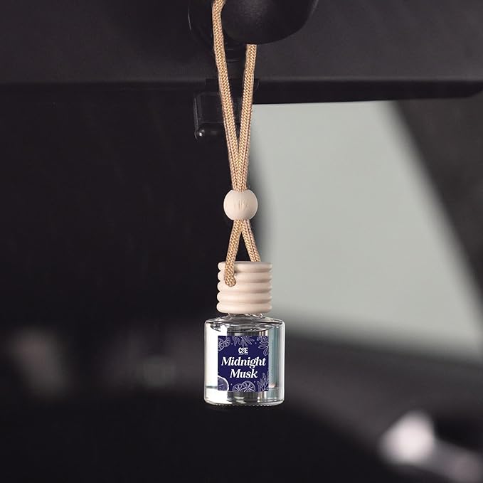 CANDECraftCo Car Air Hanging Fragrance Oil, Car Auto Freshener for Essential Oils, Scents Fragrance Aromatherapy Automobile Diffuser, Long Lasting (Midnight Musk)