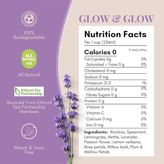 Tease Tea Organic Spearmint Glow & Grow Herbal Tea - Beauty, Nettle for Hair Growth, Caffeine Free for Healthier Hair, Nails, and Body