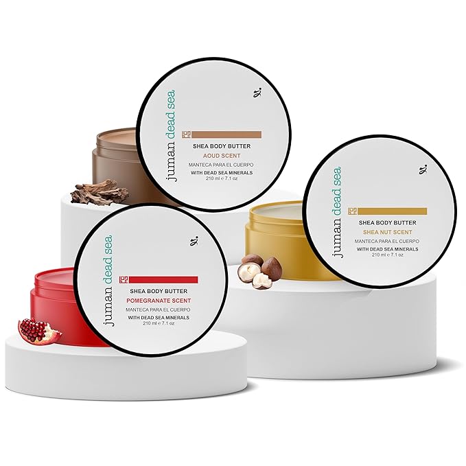 JUMAN Dead Sea Minerals Body Butter Trio | Infused with Vitamin E and Plant Extracts | Earthy Trio | Free from Harmful Ingredients | Suitable for All Skin Types