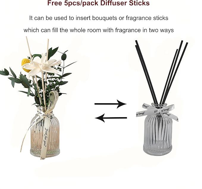 Reed Diffuser of Home Fragrance,Bathroom Diffuser with Sticks, 3.38OZ Essential Oil Lavender Scented, for Home, Office Aroma (Lavender)