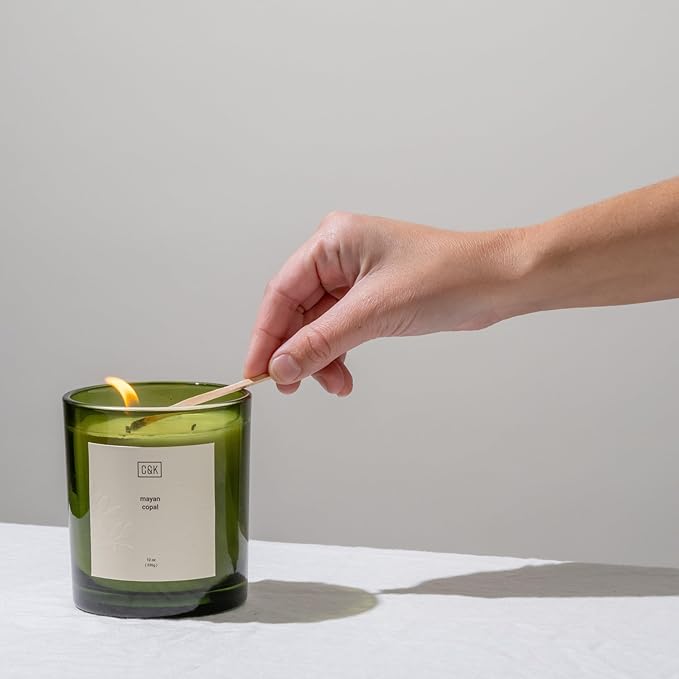 Craft & Kin 12oz Mayan Copal Candle for Home | Premium Green Fall Scented Candles for Men | Made with Natural Soy | Gifts for Men and Women | Nature Collection