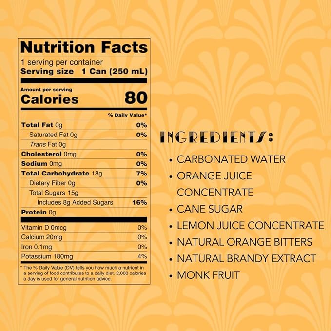 Blind Tiger Sidecar Mimosa 4-Pack | Orange, Lemon & Bitters Non-Alcoholic Sparkling Mocktail| Crafted with Natural Ingredients | Mixers, Cocktails, Mocktails | 8.4 fl oz Cans