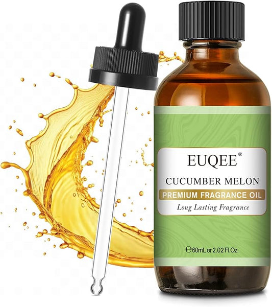 EUQEE Cucumber Melon Fragrance Oil, Premium Cucumber Melon Essential Oil 2.02 Fl oz/ 60ml with Glass Dropper for Diffuser, DIY Soap, Candle Making