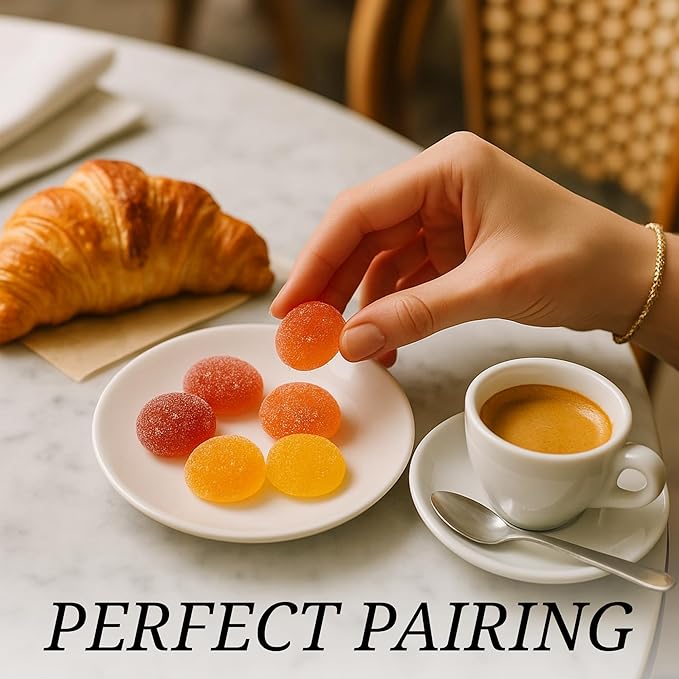 Andy Anand Chocolatier Pâtes de Fruits - Gluten Free French Fruit Jellies, Flown Fresh from France Mix of Natural Assorted Flavors, Guilt Free Indulgence with No Artificial Additives (24 Pcs, 8 Oz)