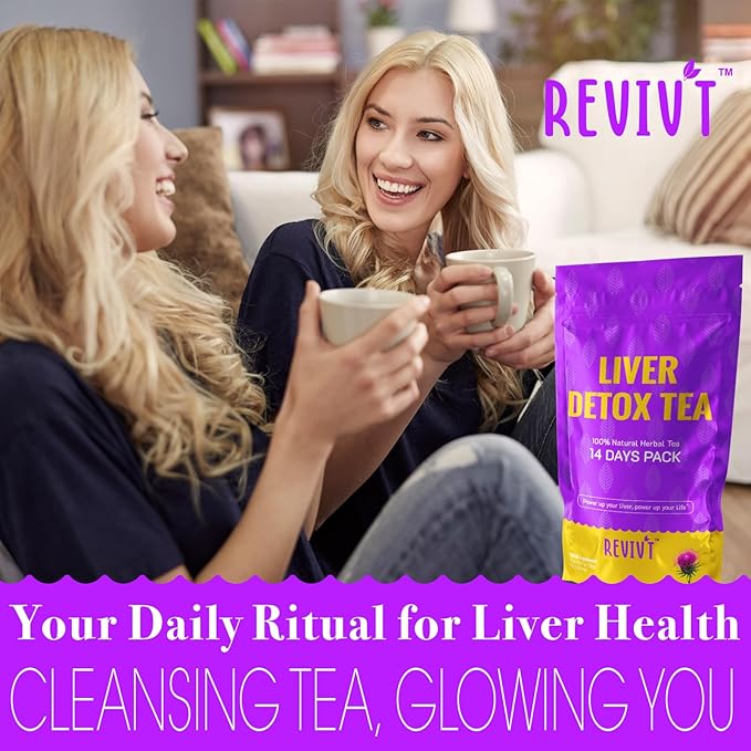 REVIVT Colon & Liver Detox Tea Kit | 2-in-1 Herbal Tea Set, 14 Bags Each for Gut Cleanse & Liver Health, Daily Wellness Support