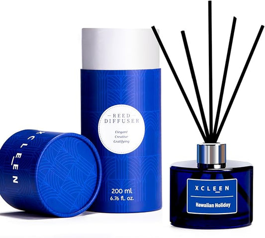 Reed Diffuser Set, 6.7 Oz Hawaiian Holiday Scented Reed Diffuser, Home Fragrance Oil Diffuser with Sticks, Great Air Fresheners for Bathroom