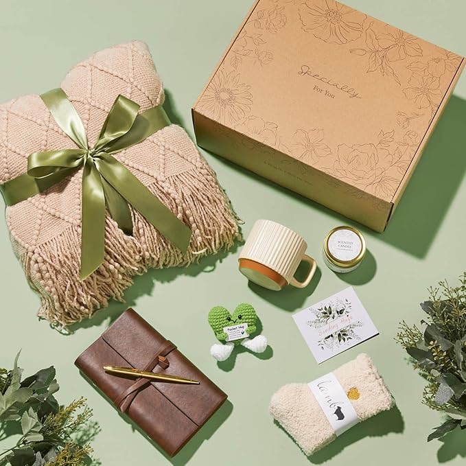 Self Care Gifts for Women, Get Well Gifts Sympathy Baskets Care Package, Birthday Gift for Women, After Surgery Feel Better Inspirational Thinking of You Gift Set for Mom Her Sister Best Friend Wife